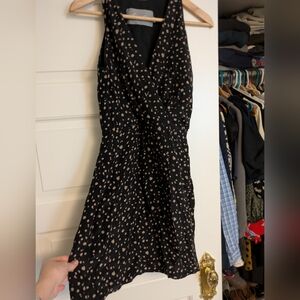 Black and Tan Sleeveless Halter Mini Sundress for Casual
